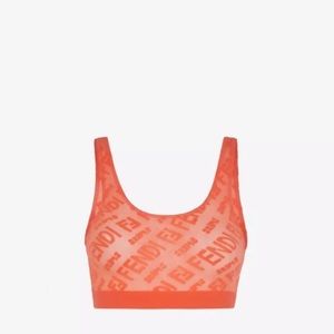 NEW FENDI X SKIMS Hosiery Bralette Georgia Bra Sheer Logo